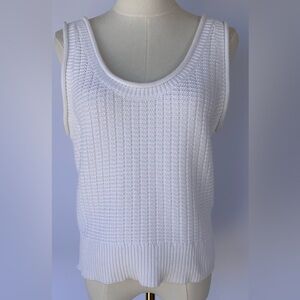 Quince Women’s Waffle Knit Cropped Organic Cotton Tank Top White Size Large